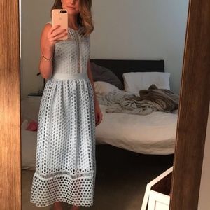 Aqua Ankle Length Dress - Light Blue, Size XS